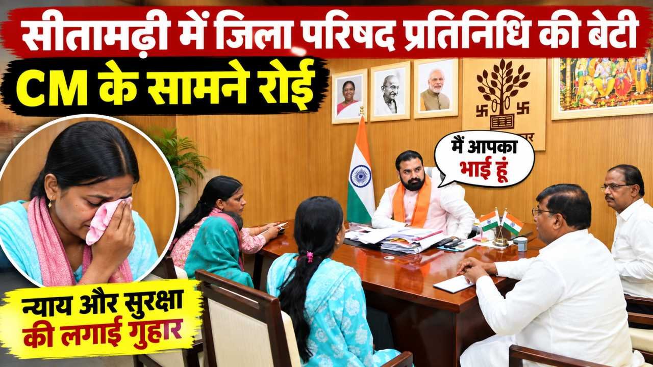 सीतामढ़ी में जिला परिषद प्रतिनिधि की बेटी CM के सामने रोई
